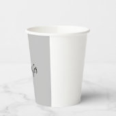 Calligraphy Elegant Bold Retro Gray Pappbecher (Links)