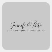 Calligraphy Elegant Bold Retro Gray Quadratischer Aufkleber (Vorderseite)