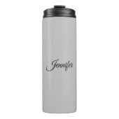 Calligraphy Elegant Bold Retro Gray Thermosbecher (Vorderseite)