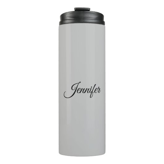 Calligraphy Elegant Bold Retro Gray Thermosbecher (Vorderseite)