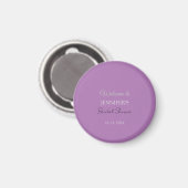 Calligraphy Elegant Lavender Welcome Brautparty Magnet (Vorderseite/Rückseite)