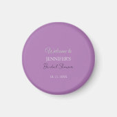 Calligraphy Elegant Lavender Welcome Brautparty Magnet (Vorne)