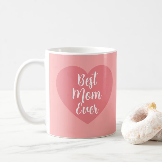 Calligraphy Elegant Pink Template Best Mom Ever Kaffeetasse (Mit Donut)