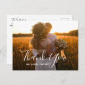 Calligraphy Elegant Script Brush Foto Vielen Dank Postkarte (Vorne/Hinten)