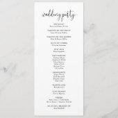 Calligraphy Elegant Script Wedding Program Programm (Rückseite)