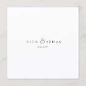 Calligraphy Elegant Square Wedding Menu Menükarte (Rückseite)