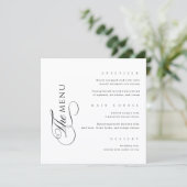 Calligraphy Elegant Square Wedding Menu Menükarte (Stehend Vorderseite)
