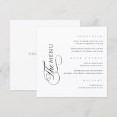 Calligraphy Elegant Square Wedding Menu Menükarte (Vorne/Hinten)