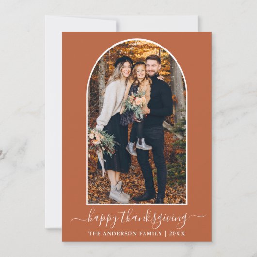 Calligraphy Erntedank Foto Feiertagskarte (Vorderseite)