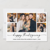 Calligraphy Erntedank Terracotta 5 Foto Feiertagskarte (Vorderseite)