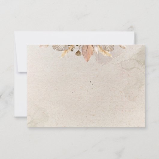 Calligraphy Fall Boho Script Wedding RSVP Karte (Rückseite)