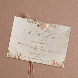 Calligraphy Fall Boho Wedding Save the Date Card
