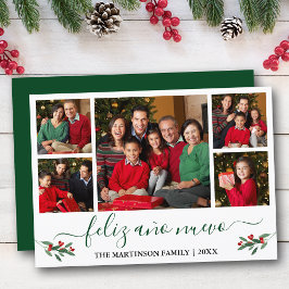 Calligraphy Feliz Ano Nuevo 5 Foto Holly Green Feiertagskarte