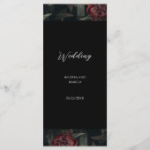 Calligraphy Floral Peony Gothic Wedding Menu Menükarte (Rückseite)