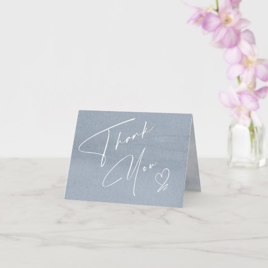 Calligraphy Floral Vielen Dank Dusty Blue ID771 Karte (Orchidee)