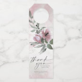 Calligraphy Floral Vielen Dank Mauve ID771 Flaschenanhänger (Vorderseite)