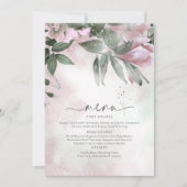 Calligraphy Floral Wedding Menu Mauve ID771 (Vorderseite)