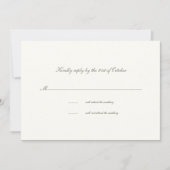 Calligraphy Formal Classic Pearl Wedding RSVP Card (Vorderseite)