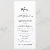 Calligraphy Formal Wedding Menu Menükarte (Vorderseite)