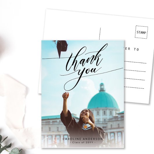 Calligraphy Foto Abschluss Blank Vielen Dank Postkarte