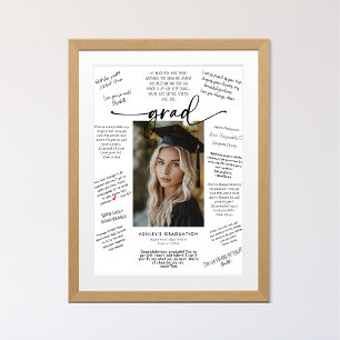 Calligraphy Foto Abschluss Guest Signature Poster