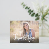 Calligraphy Foto Abschluss Vielen Dank Postkarte (Stehend Vorderseite)