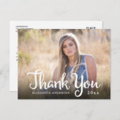 Calligraphy Foto Abschluss Vielen Dank Postkarte (Vorne/Hinten)