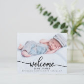 Calligraphy Foto Budget Geburtshaus-Karten (Stehend Vorderseite)