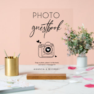 Calligraphy Foto Guest Book Camera Akryllisches Ze Acrylschild