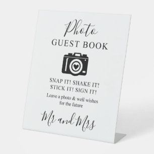 Calligraphy Foto Guest Book Camera-Zeichen Sockelschild