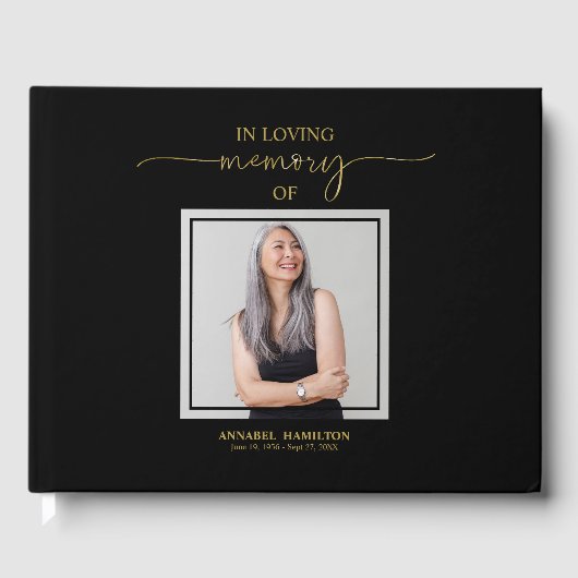 Calligraphy Foto Memorial Erinnerung Gästebuch (Vorderseite)