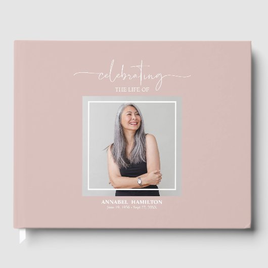 Calligraphy Foto Memorial Erinnerung Gästebuch (Vorderseite)