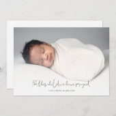 Calligraphy Foto New Baby Religious Vielen Dank Dankeskarte (Vorne/Hinten)