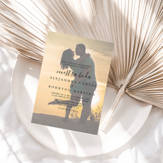 Calligraphy Foto Nuestra Boda Einladung zur Hochze