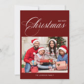 Calligraphy Foto White Frohe Weihnachten (Vorderseite)