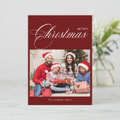 Calligraphy Foto White Frohe Weihnachten (Stehend Vorderseite)