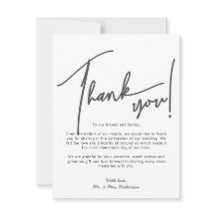Calligraphy Fotos Hochzeit Dankeschön-Karte