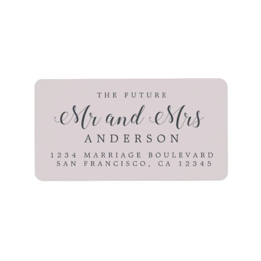 Calligraphy Future Frau Wedding Rücksendeadresse Adressaufkleber (Vorne)