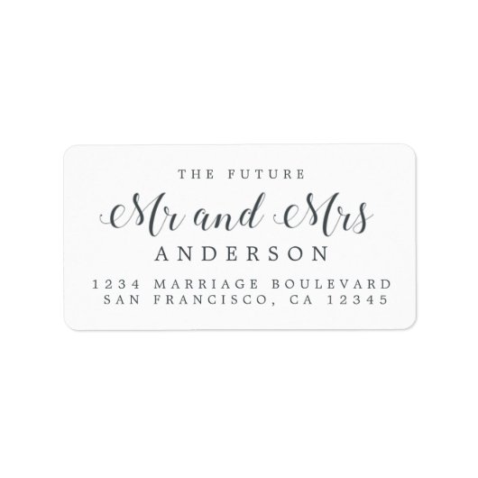 Calligraphy Future Frau Wedding Rücksendeadresse Adressaufkleber (Vorne)