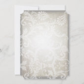 Calligraphy Garland Damask Brown Paper Wedding Einladung (Rückseite)