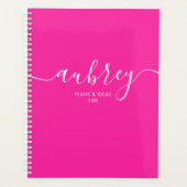 Calligraphy Girly Modern Pink Planner Planer (Vorderseite)