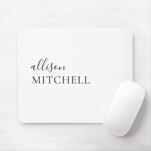 Calligraphy Girly White Mouse Pad Mousepad (Mit Mouse)