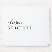 Calligraphy Girly White Mouse Pad Mousepad (Vorne)