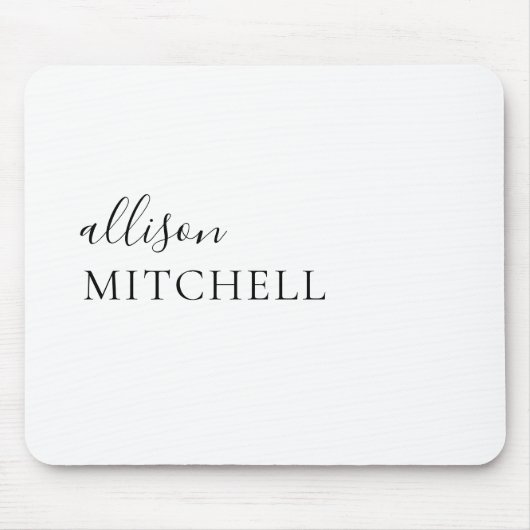 Calligraphy Girly White Mouse Pad Mousepad (Vorne)