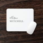 Calligraphy Girly White Mouse Pad Mousepad<br><div class="desc">Minimalistisches und modernes Mauspad.</div>