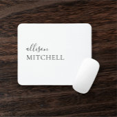 Calligraphy Girly White Mouse Pad Mousepad