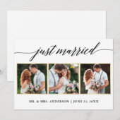 Calligraphy Gold 3 Foto Just Eried Card Dankeskarte (Vorne/Hinten)