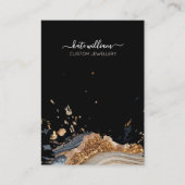 Calligraphy Gold Agate Earring Display Card Visitenkarte (Vorderseite)
