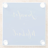 Calligraphy Gold Blue Color Custom Personal Edit Glasuntersetzer (Rückseite)