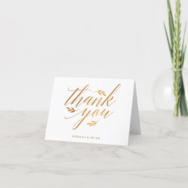 Calligraphy Gold Foil Wedding Lux Danke-Card Dankeskarte
